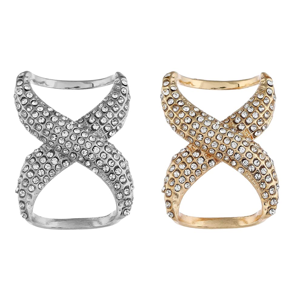 2 Pcs Scarf Clips Fashion Rhinestone Scarves Buckle Modern Simple Design Women's Shawl Buckle Hollow Scarf Ring for Clothing Neckerchief Shawl