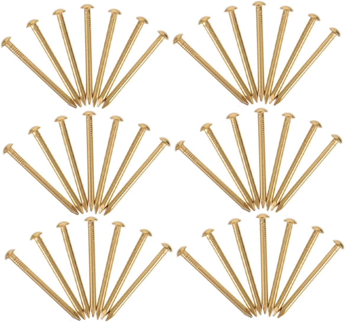 SKISUNO Round Head Copper Nails 2030pcs Antique Brass Furniture Fixing Nails for DIY Picture Hanging