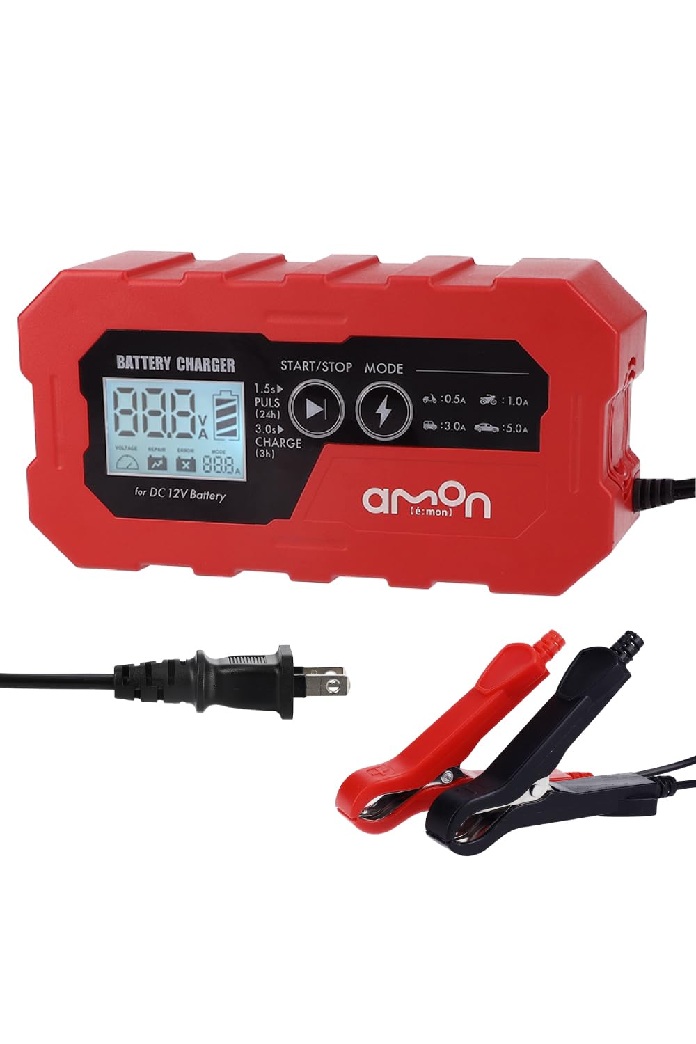エーモン(amon) バッテリーチャージャー 4869 バッテリー交換頻度を低減 サルフェーション除去 電圧チェッカー機能 ディープサイクルバッテリー対応 自動充電モ 販売ルート限定品