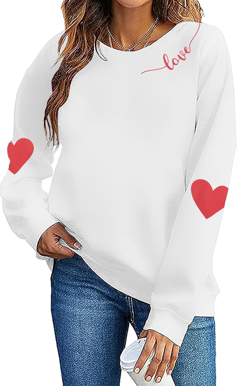 FLOYU Valentine Sweatshirt for Women - Be Mine Lover Heart Graphic Pullover - Romantic Valentine's Day Sweater