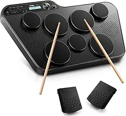 Bateria Eletrônica Portátil 7 Pads Voik BEAT-70 Com Baqueta