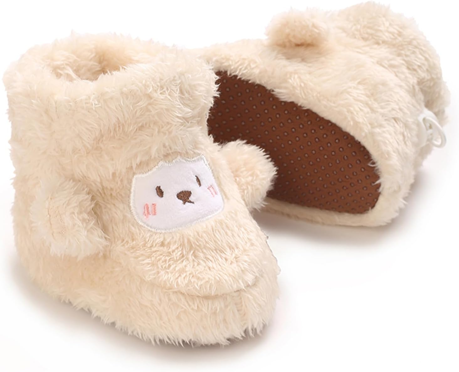 Baby Girls Boys Winter Booties Soft Sole Fleece Shoes Warm Lining Cute Boots Anti-Slip Ankle Shoes 0-18 Months