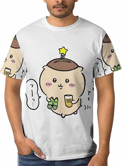 Amazon | [ZHZEQIFEI] Tシャツ メンズ ちいかわ くりまんじゅう半袖 