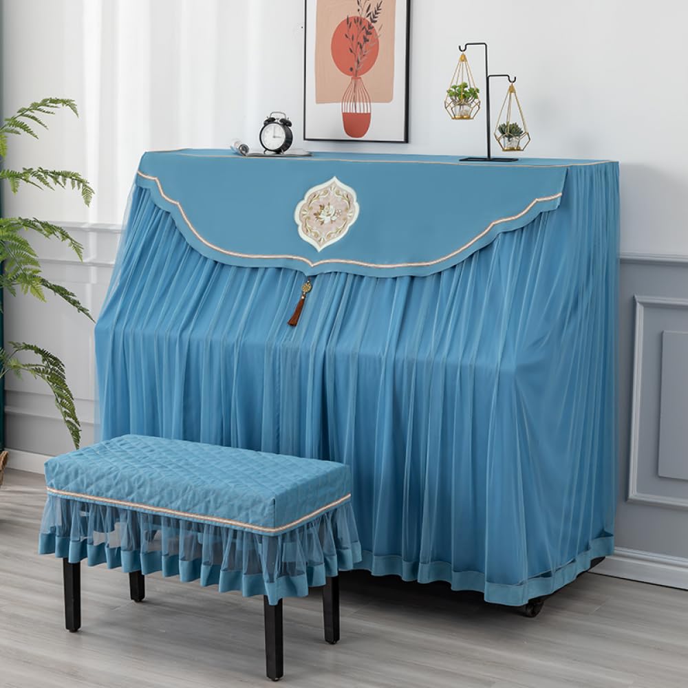 Pokrowiec na fortepian, eleganckie etui ochronne na fortepian, luksusowe, wysokiej jakości akcesoria do fortepianu, modne akcesoria fortepianowe, dekoracja, kolor niebieski