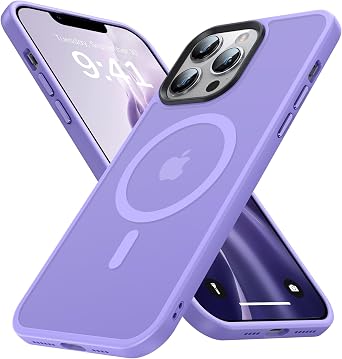 Strong Magnetic for iPhone 13 Pro Max Case, [Compatible with Magsafe][Military Grade Drop Protection] Protective Shockproof Translucent Matte Slim Phone Case for iPhone 13 Pro Max, Light Purple