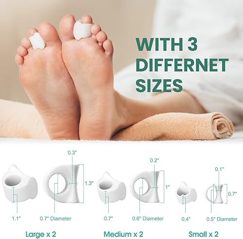 Miniatura 2 de Welnove Separador de dedos para dedos superpuestos  Espaciadores de dedos para juanetes  Corrector de dedos para dedos de martillo, realinear dedos