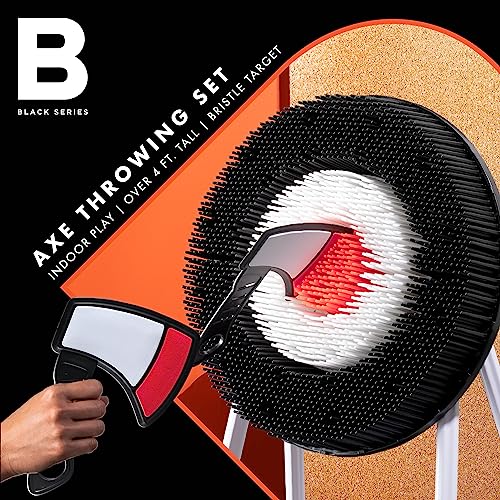 BLACK SERIES Axe Throwing Set [Amazon Exclusive] Includes 3 Plastic Axes, Collapsible Stand, Bristle Target, Safe for Indoor & Outdoor Play, Fun Sports Activity, Toss Game for Adults & Kids - Thumbnail 2