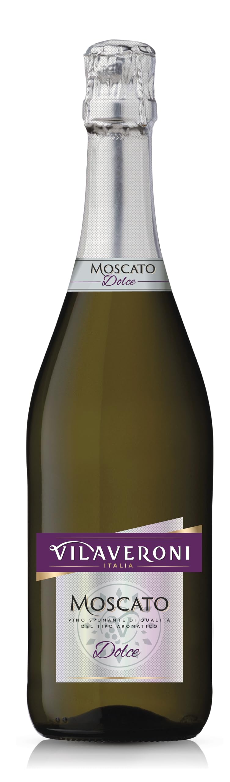 Vilaveroni Moscato Dolce - Vino blanco espumoso italiano dulce - Pack 6 botellas x 75cl - 100% Moscato del Piamonte, frutal, floral, ideal aperitivo, brunch y postre