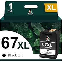SHUPAN 67XL Ink for HP 67 Black Ink Cartridge 67 XL for Deskjet 2800e 2827e 2855e 2852e 2755e 2700 4200e 4255e 4227e 4100e Envy 6455e 6055e 6000 for HP Ink 67 Black1 Pack
