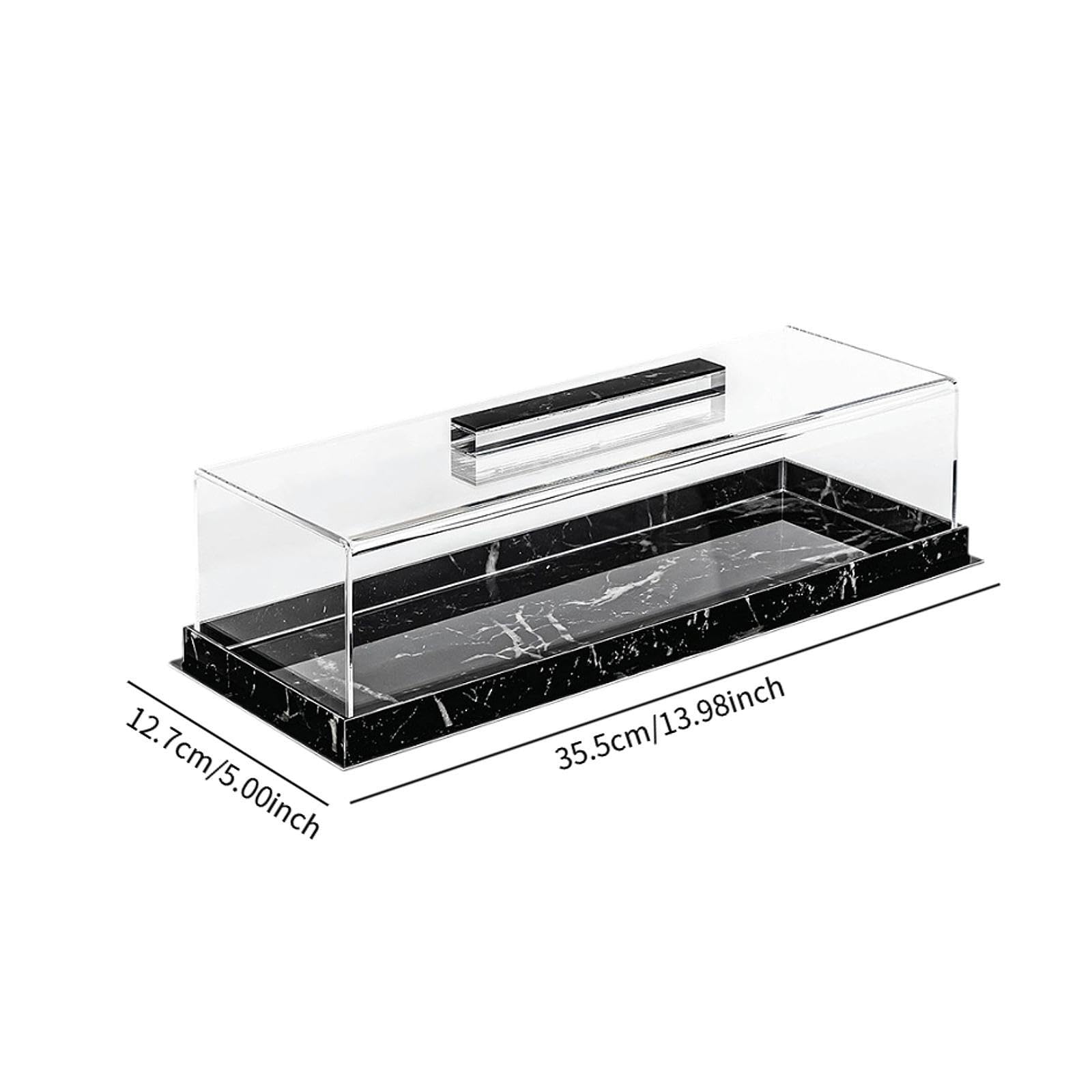 Vitrina Expositora de Panadería, Bandeja de Presentación Rectangular de Acrílico para Postres, Bandeja para Pasteles Y Cupcakes, Ideal para Tiendas Y, Negro, Individual