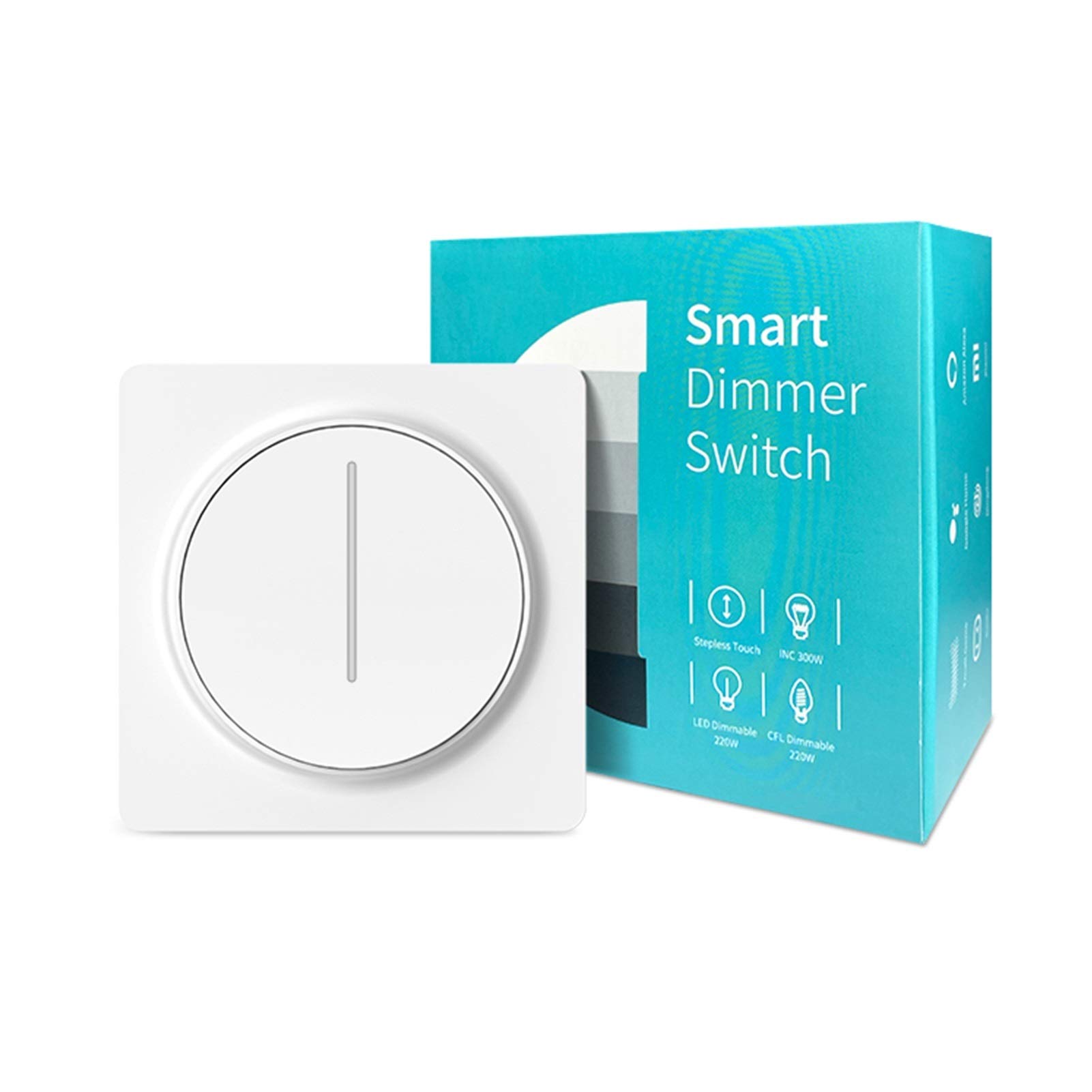 XINGFUQY Smart Wifi Dimmer Light Switch EU, Touch Dimming Panel Wall Switch 100-240V, Works With Alexa Google Home, No Hub Required (Color : Wifi Dimmer Switch)