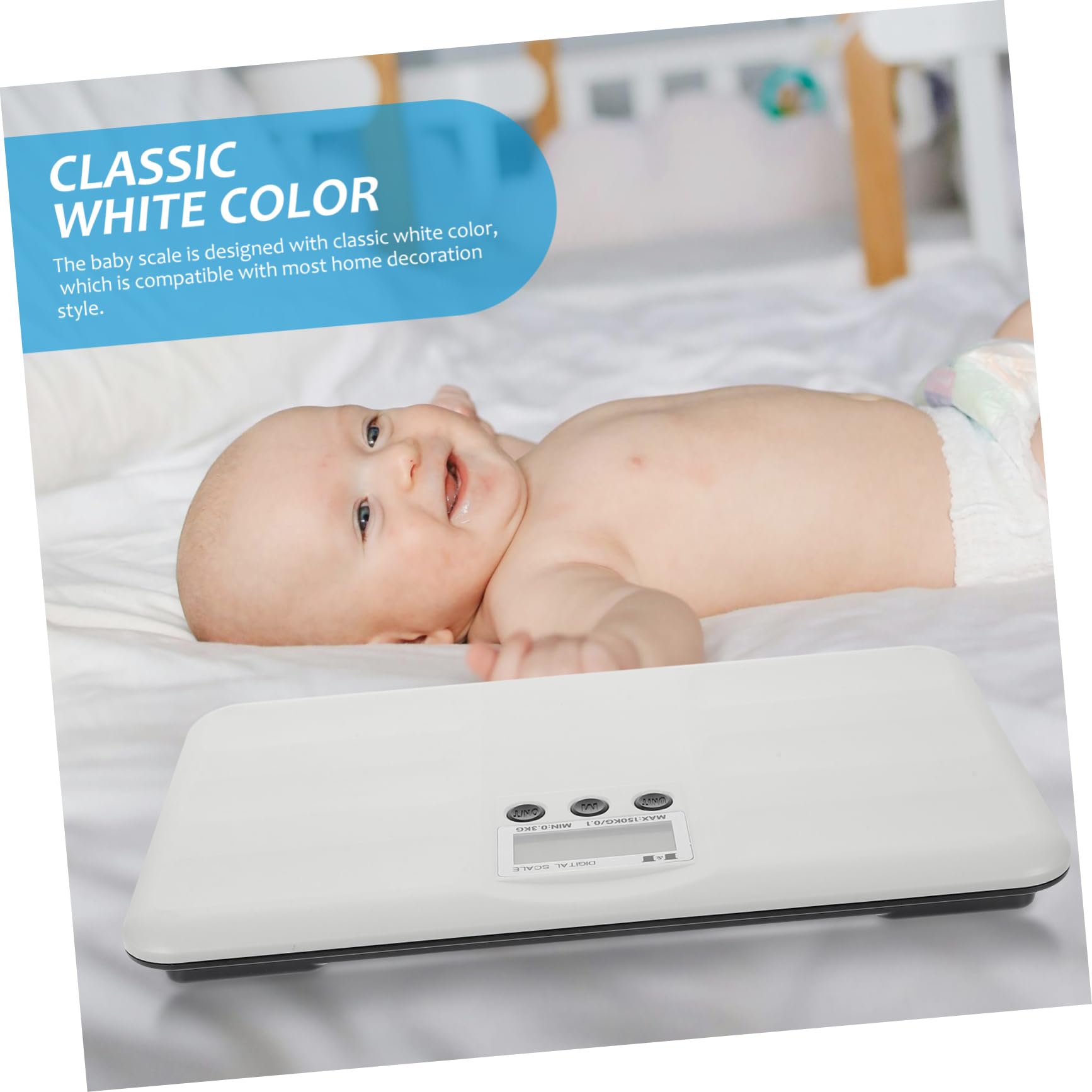 UPKOCH Bilancia Elettronica Digitale Multifunzione per Ragazzo Ragazza e Animali Domestici Display Digitale, Conversione Unità, Capacità Fino a 150kg, Design Sottile e Materiale Plastico