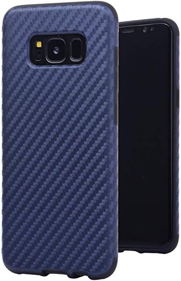 Galaxy S8 Case Carbon Fiber Design S8 Phone Case Protective Cover for Samsung Galaxy S8 Case (Blue)