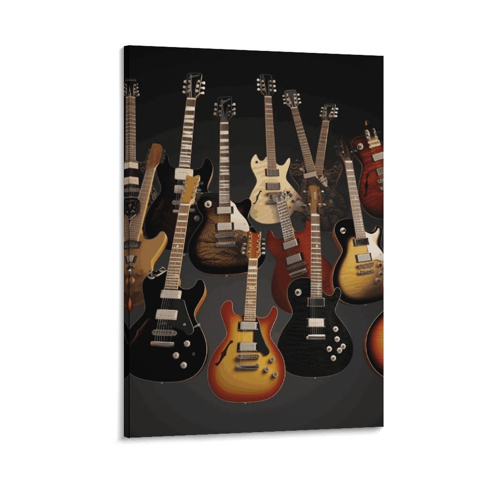 Canvas Wall Art for Living Room 16"x24" Modern Artwork Painting Pictures Hanging Canvas Prints Guitars Aesthetic Wall Art for Bedroom Bathroom Office Wall Art Print Decor Guitars Canvas Wall Art for