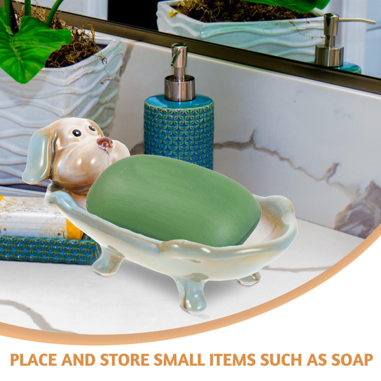 Portasapone in Ceramica per Bagno, Forma Animale Decorativa