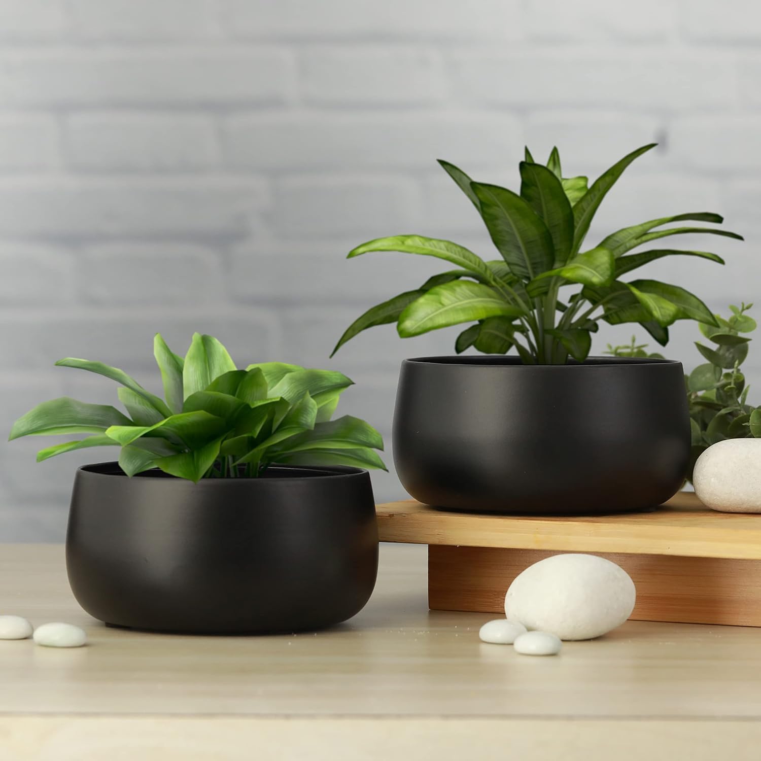 Amazon Bazaar - Black Planter Pot Home & Decor Planter Indoor Outdoor, vase, Decorative Planter Pot, Plant Pot Pack of 2 (Black) (B0D9TW3ZGQ) Amazon Price History, Amazon Price Tracker