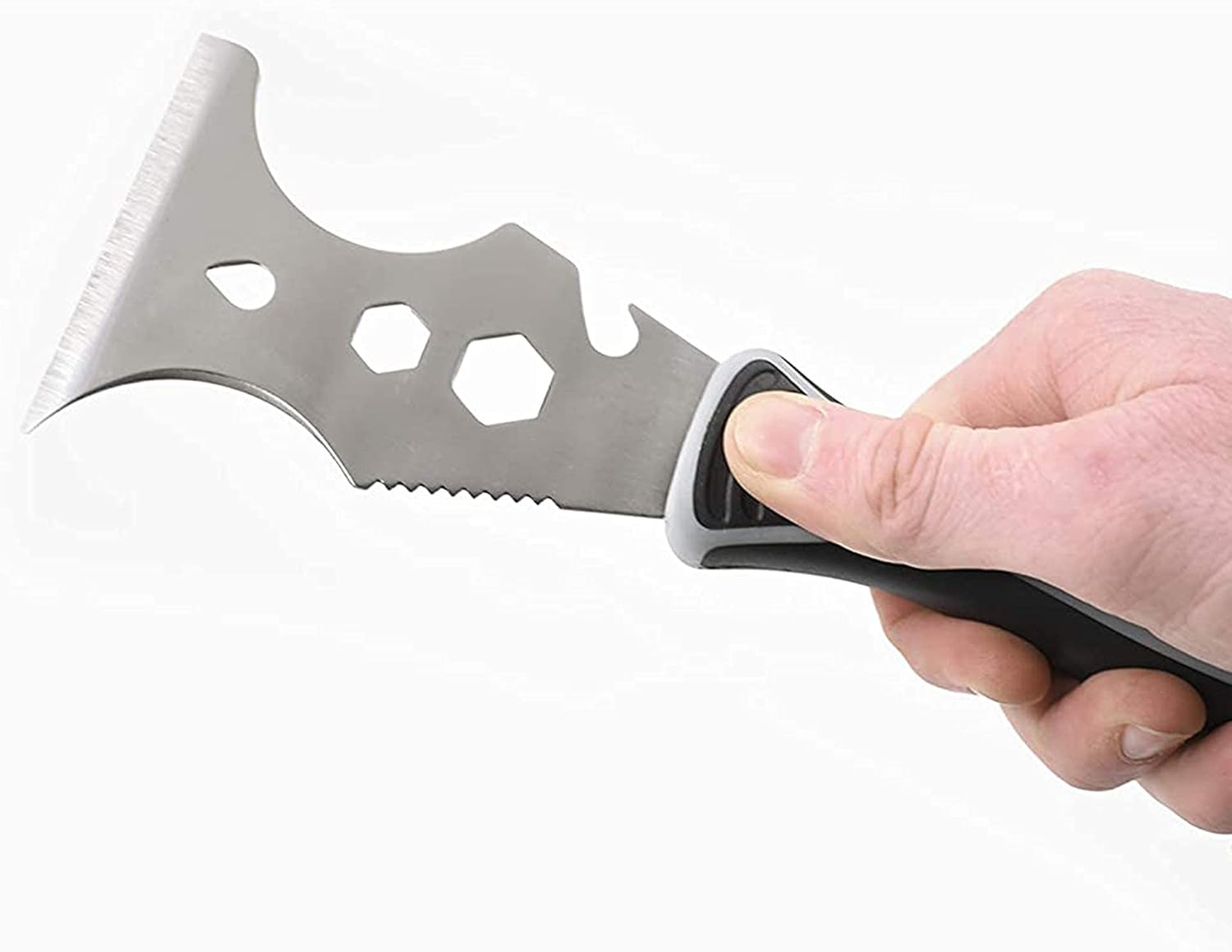 ROLLINGDOG 12 in 1 Painters Tools - 3 Inch Stanless Steel Paint Scraper Putty Knife Hammer Head Soft Grip Handle Paint Remover