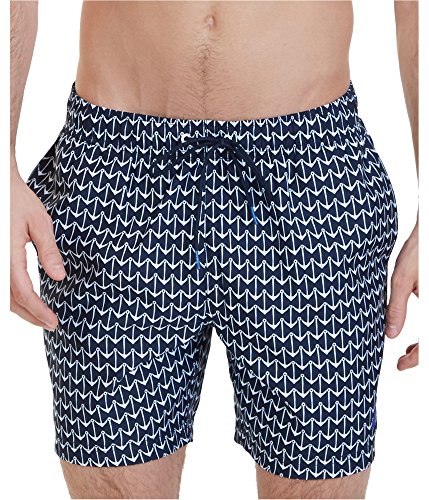 Bañador de tipo board short Nautica con estampado de anclas para hombre en color azul