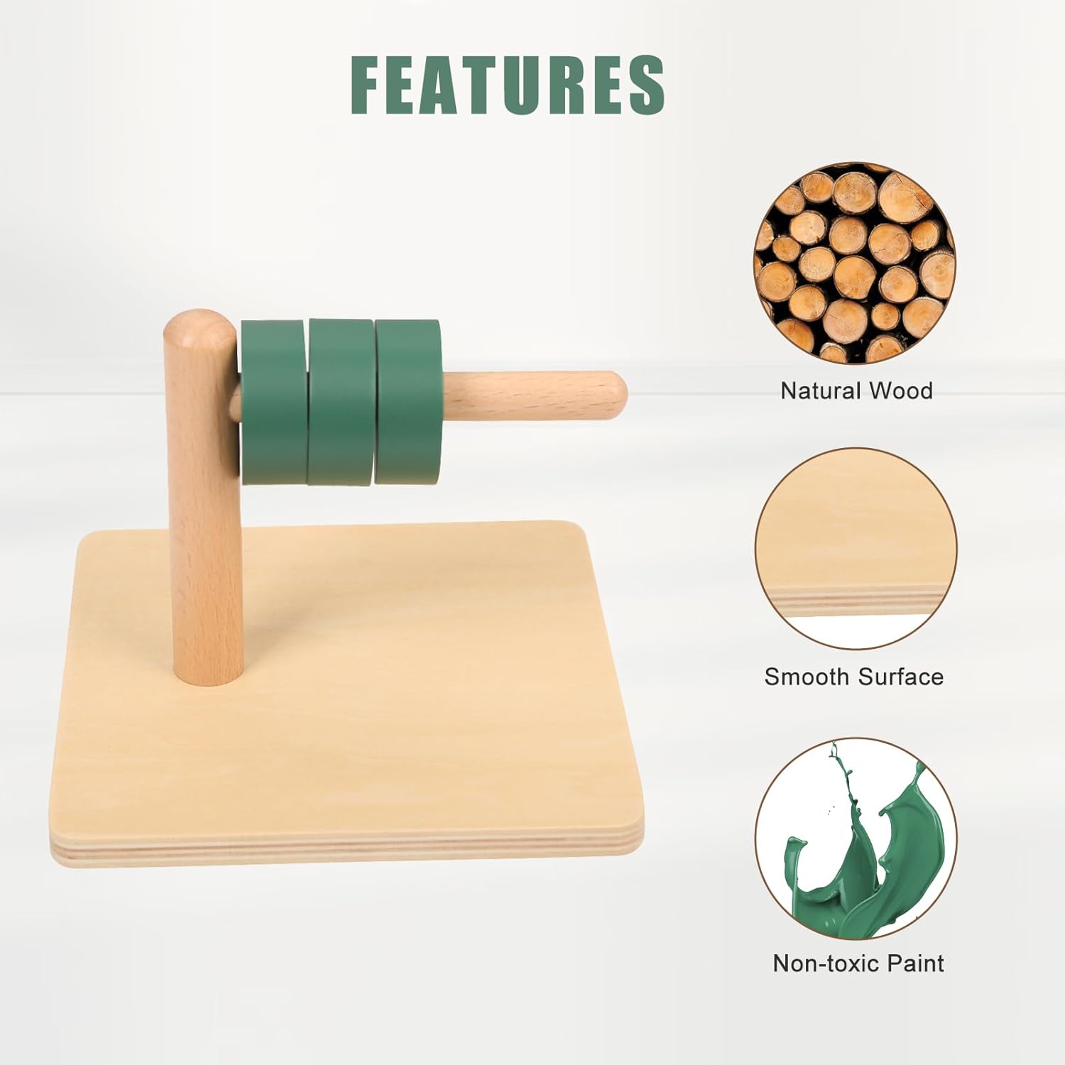 MEYOR Montessori Level Ring Montessori Teaching aid Educational Toys 1+Year Discs on Horizontal Dowel