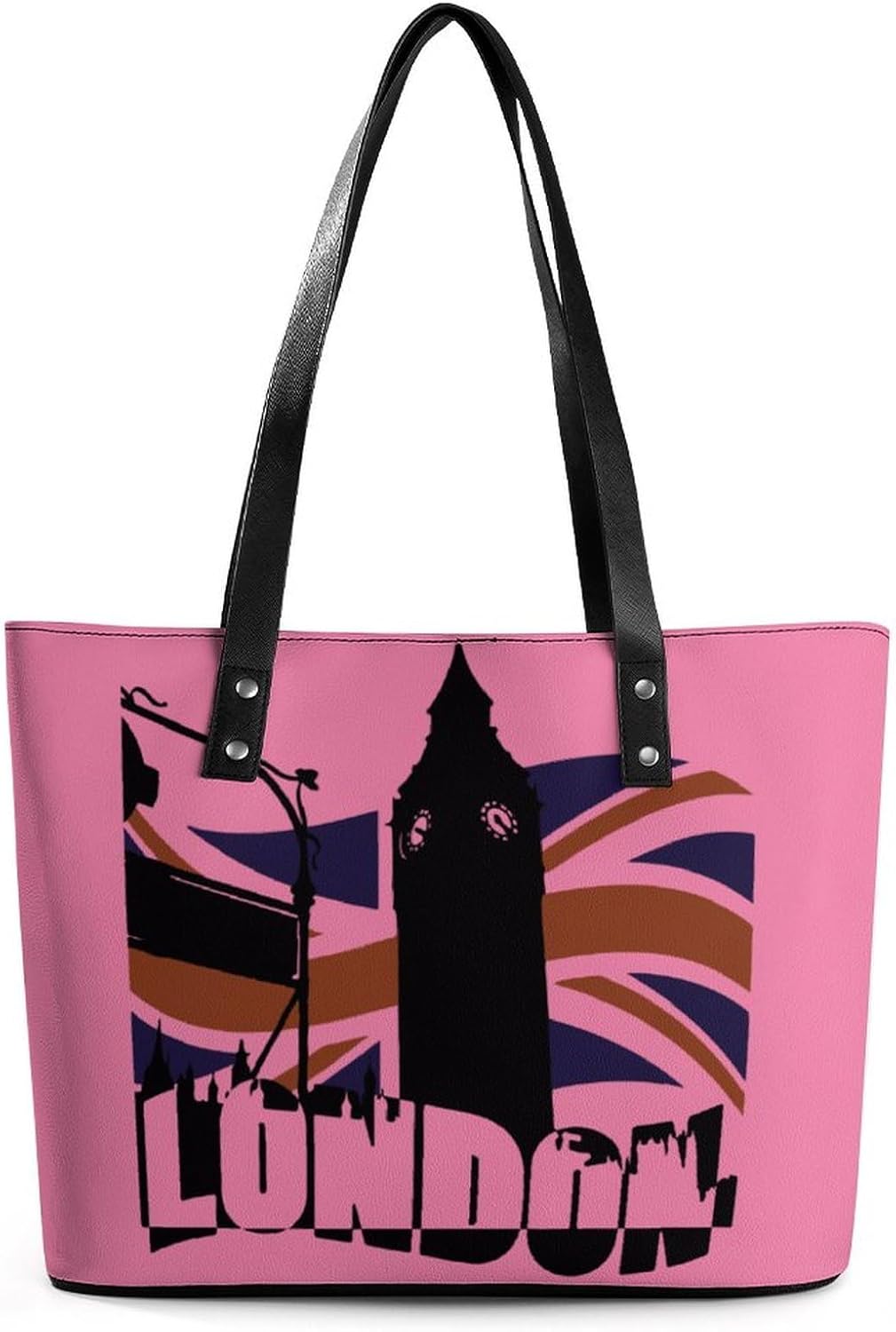 London UK Flag Women's Tote Leather Handbag Shoulder Bag Purse for Shopping Travel
