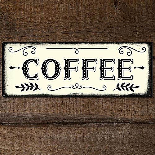 Coffee, 5.75 X 15.5 Inch Aluminum Farmhouse Sign, Rustic Wall Decor For Home, Restaurant, Cafe, Diner, Coffee Shop, Gifts For Baristas, Coffee Growers, Roasters & Espresso Drinkers Al-0616-Rk3011 #TOP1