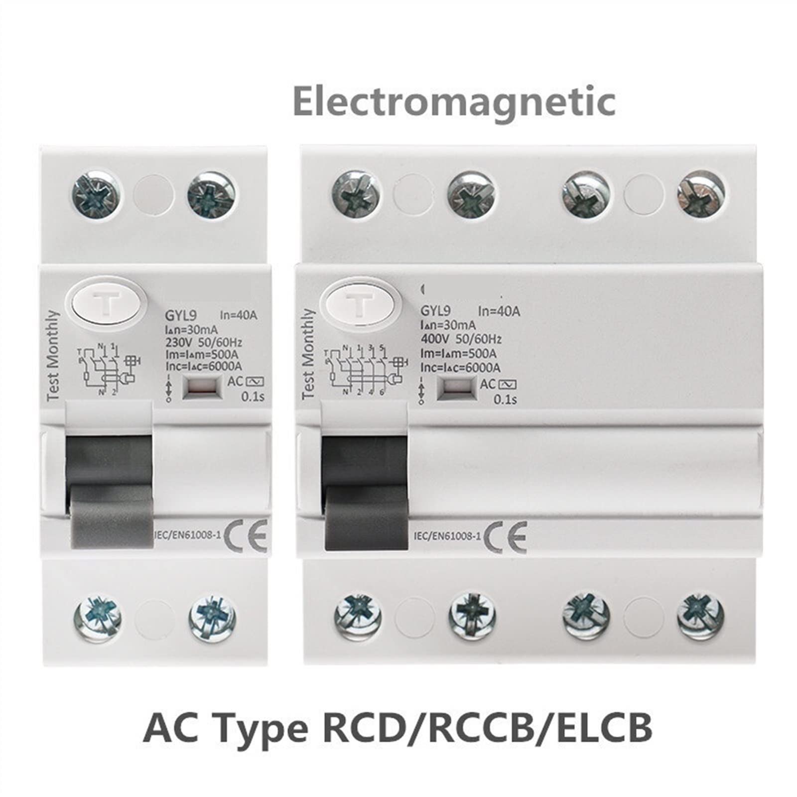 GYL9 AC typ RCCB elektromagnetyczny wyłącznik różnicowoprądowy AC ELCB 2-biegunowy 25 A 40 A 63 A 80 A 100 A RCD 30 mA 300 1 sztuka (2P 100A, 300mA)