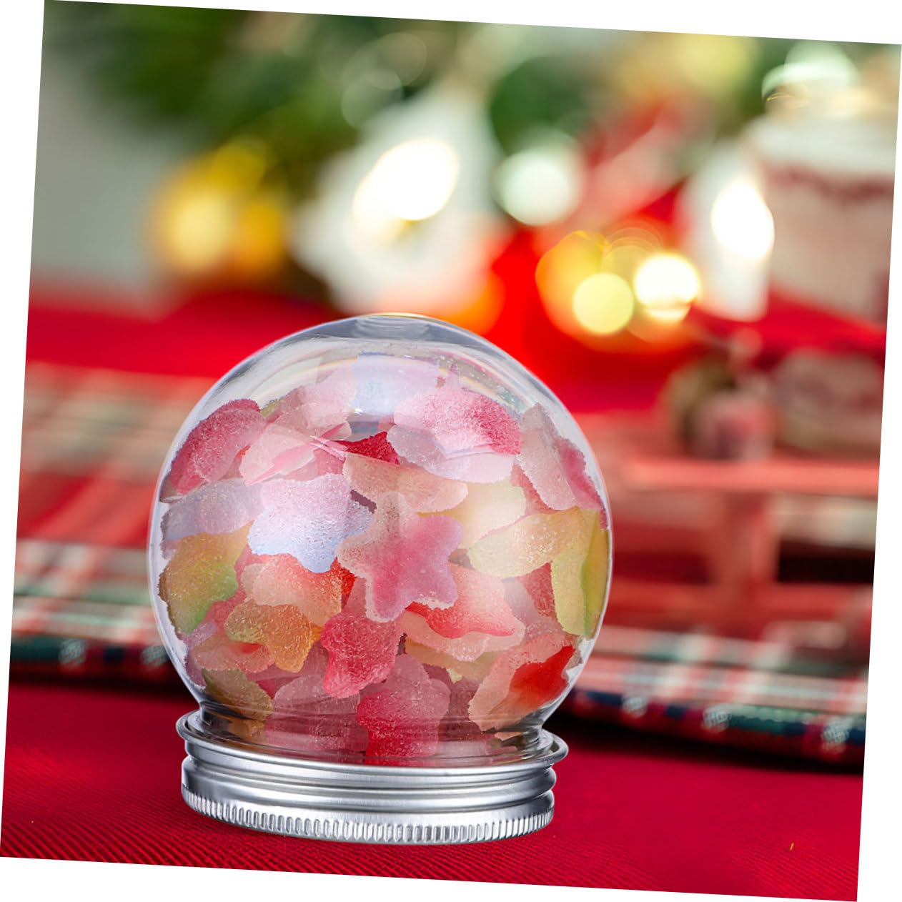 10 Piezas Unidades Kit DIY Bola de Transparente con Tapa Roscada para Decoración Navideña Bote para Reutilizable para Manualidades y Fiestas