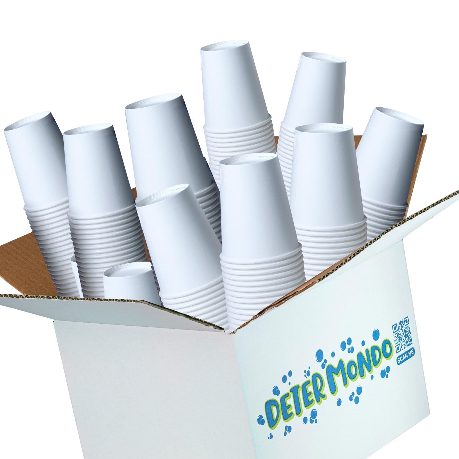 DETERMONDO Bicchieri Carta Bianchi Monouso Grandi 250 ml Usa e Getta, Termici Ideali Per Acqua, Caffè, Cappuccino, Tisane e Bevande Calde Compostabili e Riciclabili 1000 pz