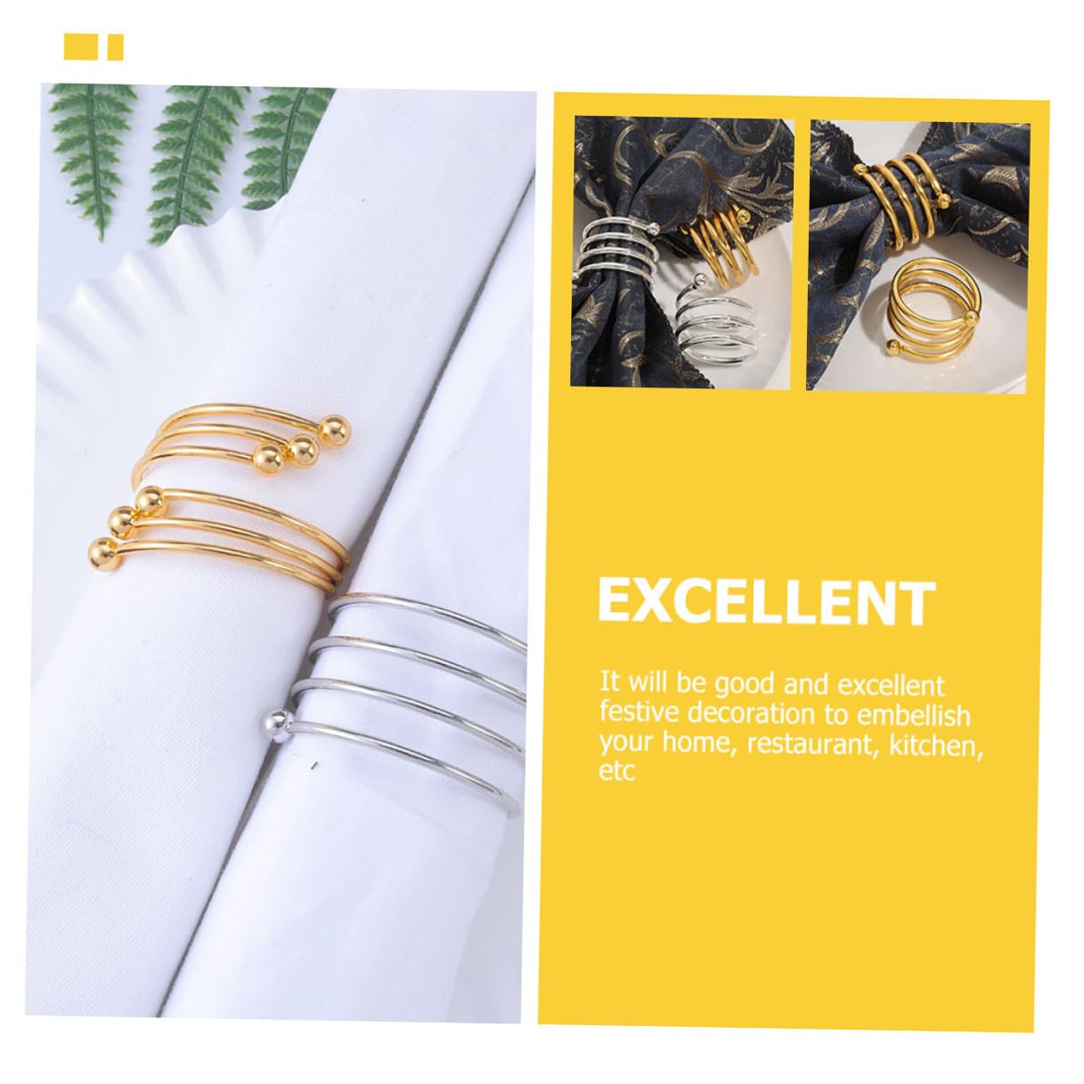 24 Anillos para Servilletas Dorados de Metal Broches Espirales Decorativos para Servilletas de Mesa Ideales para Bodas Banquetes y Cenas Elegantes