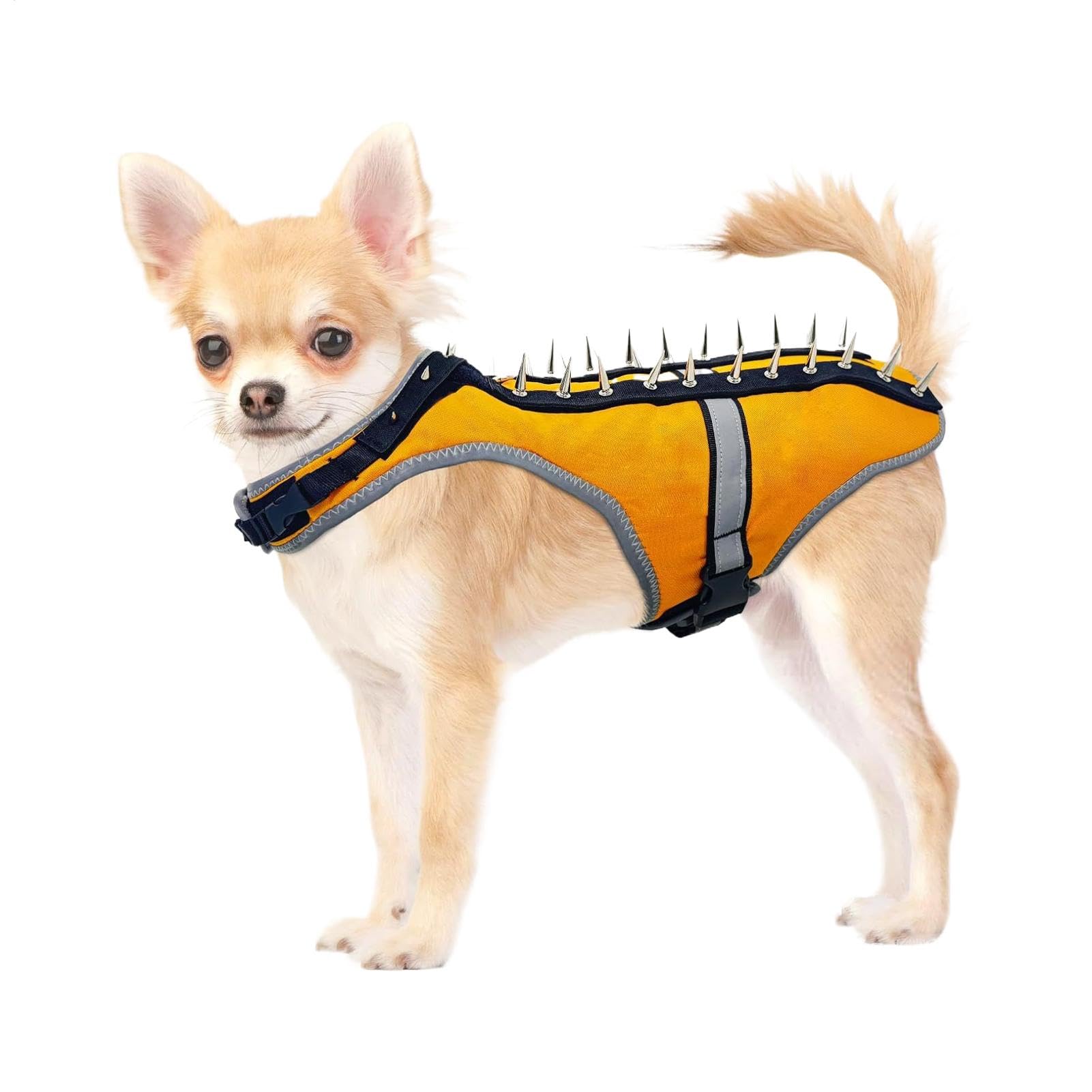 Chaleco De Protección Con Púas Para Perros Pequeños Arnés Ajustable | Arnés De Protección Reflectante Para Cachorros Protección Contra Ataques De Rapaces Y Animales En Paseos Nocturnos Y Caza