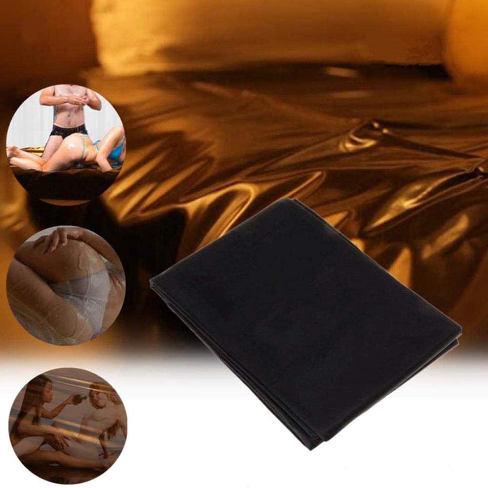 Imperméable Huile Massage Sexuel Housse de Drap PVC Vinyle Adulte Feuilles Sexy Jeu Reine Roi Literie Draps-Rouge 2,2 * 2 m