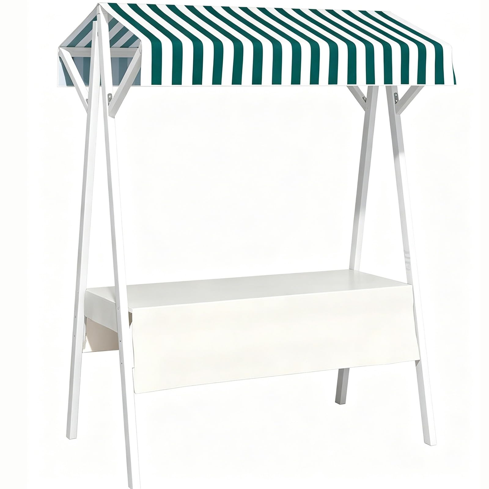 Carro para Mercado agrícola con Estructura de Acero al Carbono, Capacidad de Carga de 150 kg, toldo Impermeable y Mantel, Plegado rápido para Almacenamiento, Soporte portátil para Venta ambu