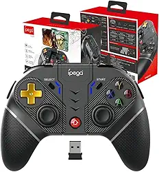 Controle Gamepad Gamer PG-9218 Sem Fio Com Dongle Wireless 2.4Ghz Compatível Com Celular Android iOS Smart TV Tablet PC Computador PS3 PS4 N-S I Controle para Jogos Mobile Smartphone com Suporte Flexível Suporta Cloud Gaming