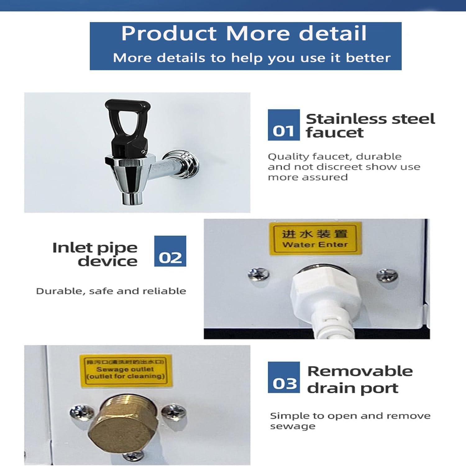 LYDZUSDP Electric Kettle Temperature Control,Water Dispenser Countertop,3000w Hot Water Dispenser Built-in Water Purifier,for Tea Making & Hot Drinks(White 50L)