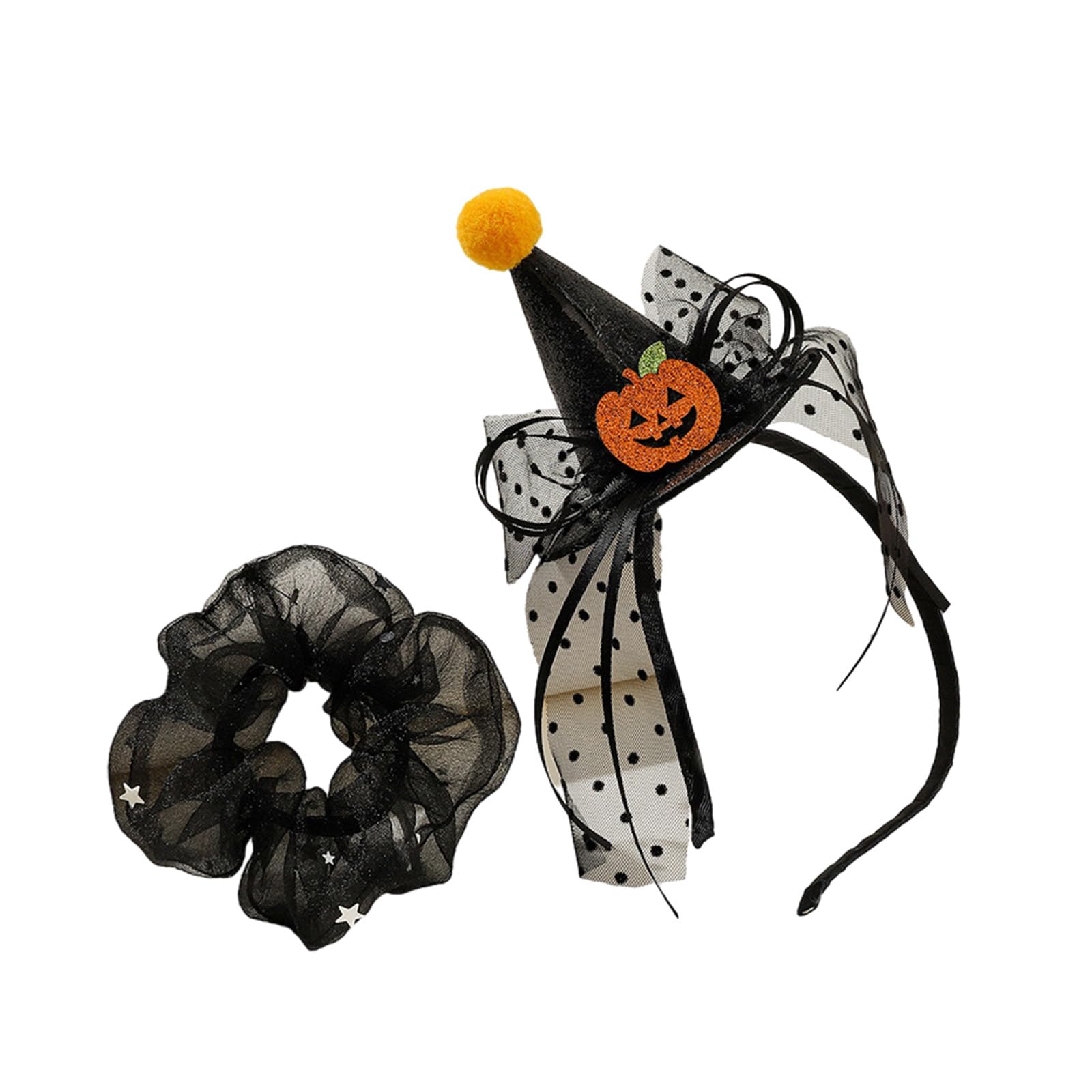 MAGICLULU Cerchietto Per Capelli A Forma Di Zucca Di Halloween, Arancione Elastico, Fascia Per Costumi E Feste A Tema - 2