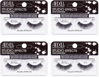 Ardell Studio Effects 105 False Eyelashes - Dramatic Layered Strip Lashes, Reusable 4 Pack for Voluminous Eyes