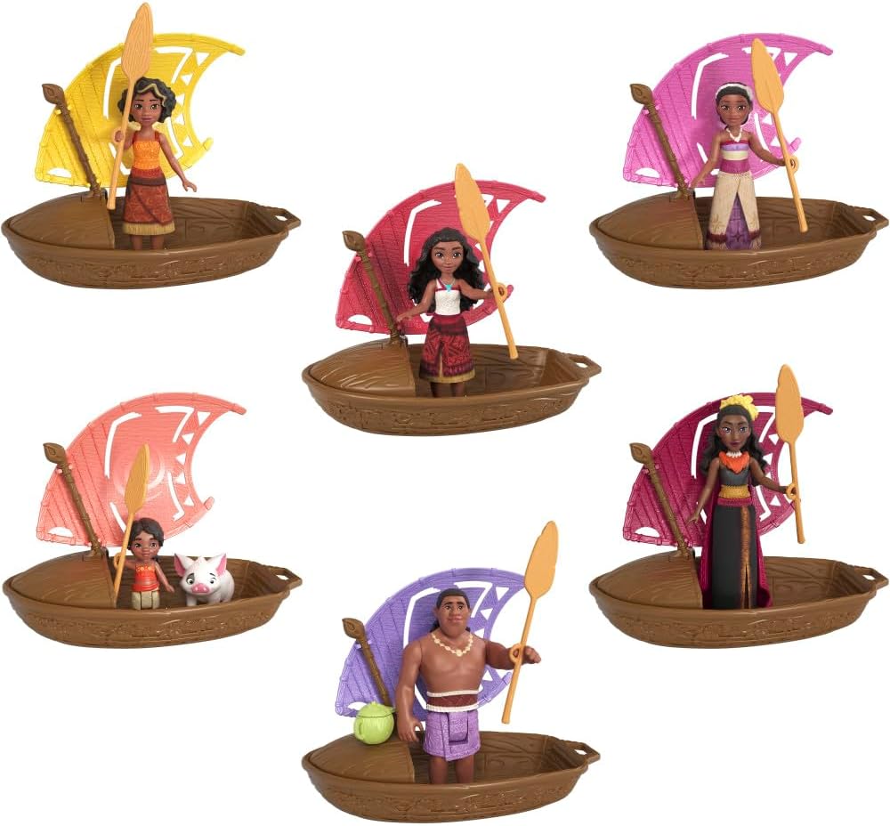 Mattel Disney Moana 2 Wayfinder Wonders Toy Set with Surprise Small Doll, Canoe & Accessory, Inspired by The Movie (Styles May Vary)