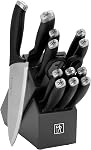 HENCKELS Statement 14Piece Ensemble de couteaux à sharping, bois de frêne en Espresso - Razor Sharp, Durable, Couteau de Chef Professionnel