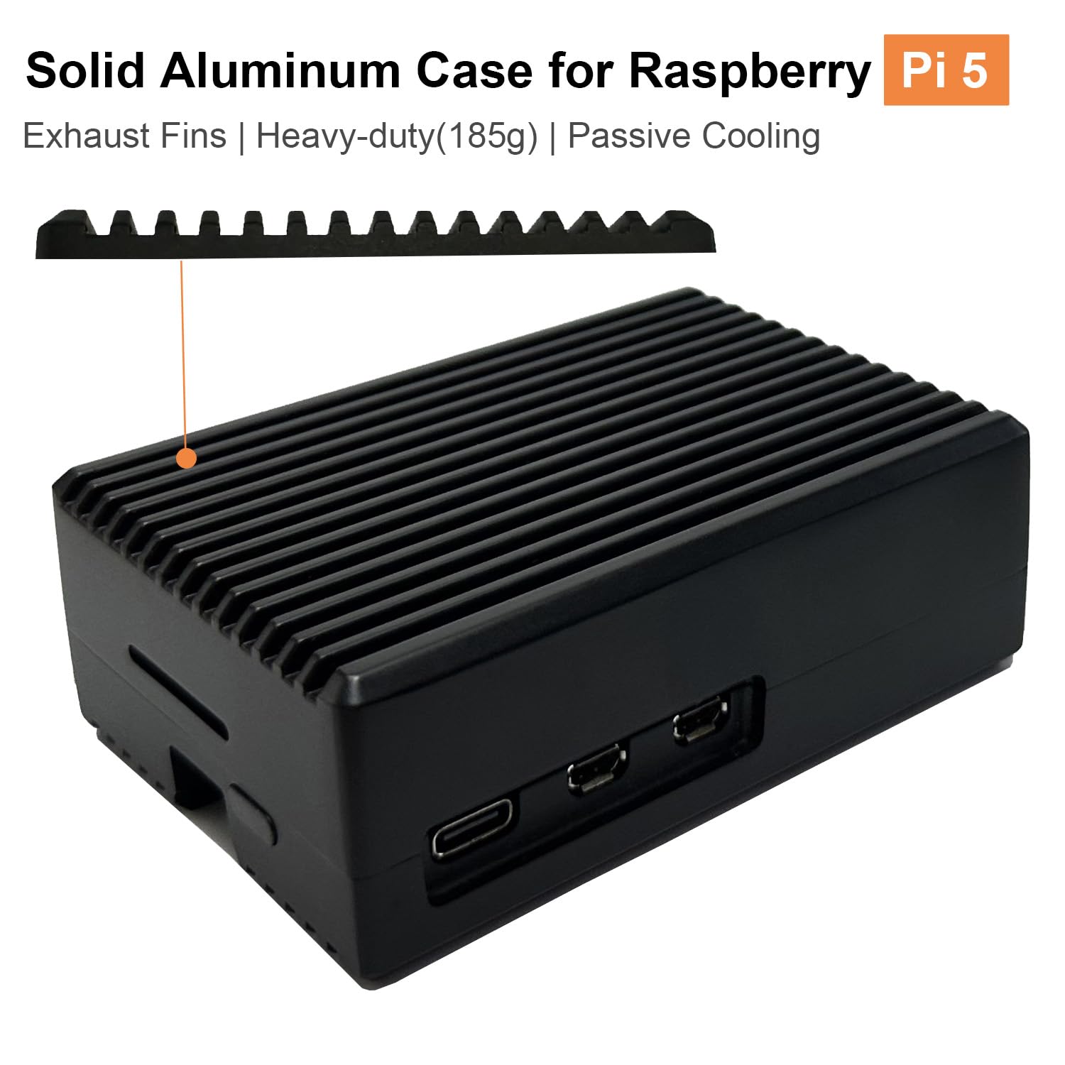 ICIEN Aluminum Case for Raspberry Pi 5 8GB 4GB | Heatsink Case Passive Cooling Cooler