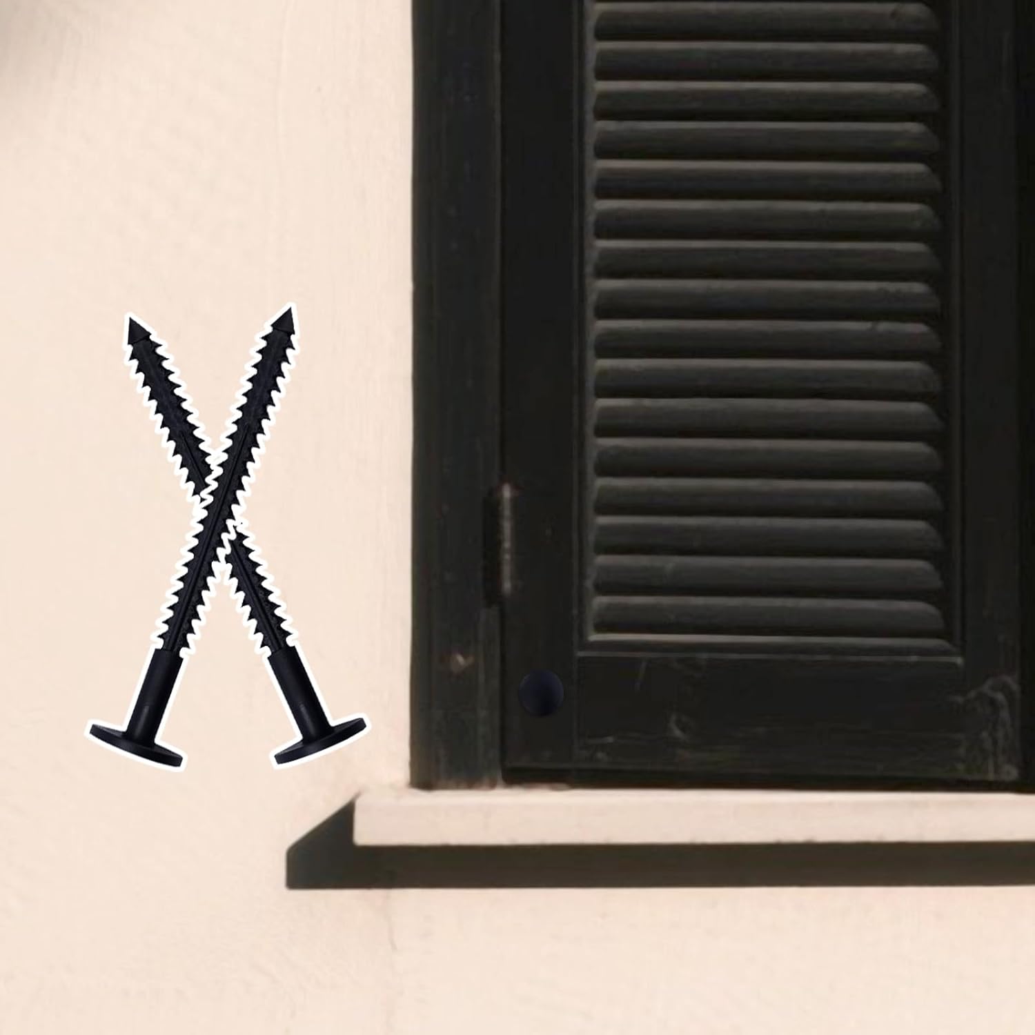 36pcs Vinyl Shutter Fasteners, 3in Black Window Screw Panel Pegs Locks Pins Clips Shutters Spikes Anchor for Exterior Decorative Vinyl Shutter Installation Repair Hardware Accessories Parts