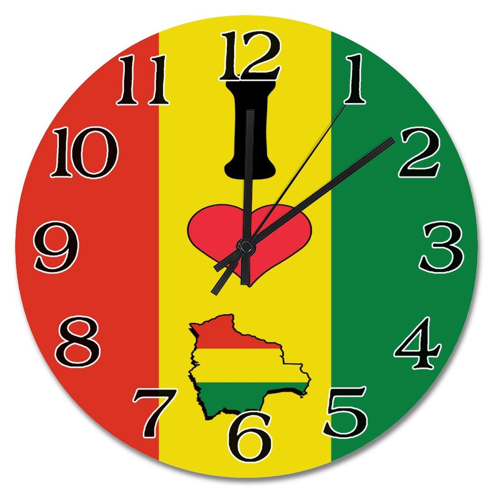 Horloge murale Bolivie silencieuse pour supprimer le tic-tac stressant