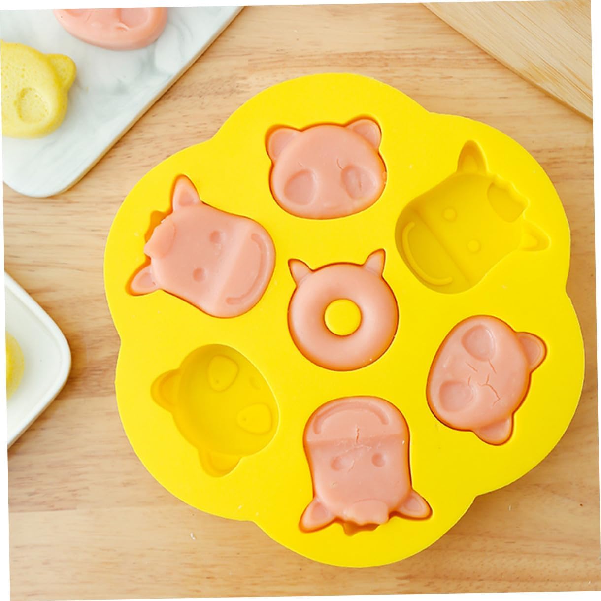 Cartoon Silicone Cake Mold Pan for Bakery DIY Baking Oven Safe | Yellow Adorable Shape, Microwave and Dishwasher Safe, High Temperature Resistant Silicone, Steamed Dessert Making