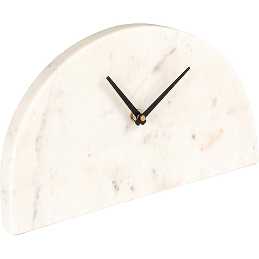 Elegant Half-Moon Marble Mantel Clock