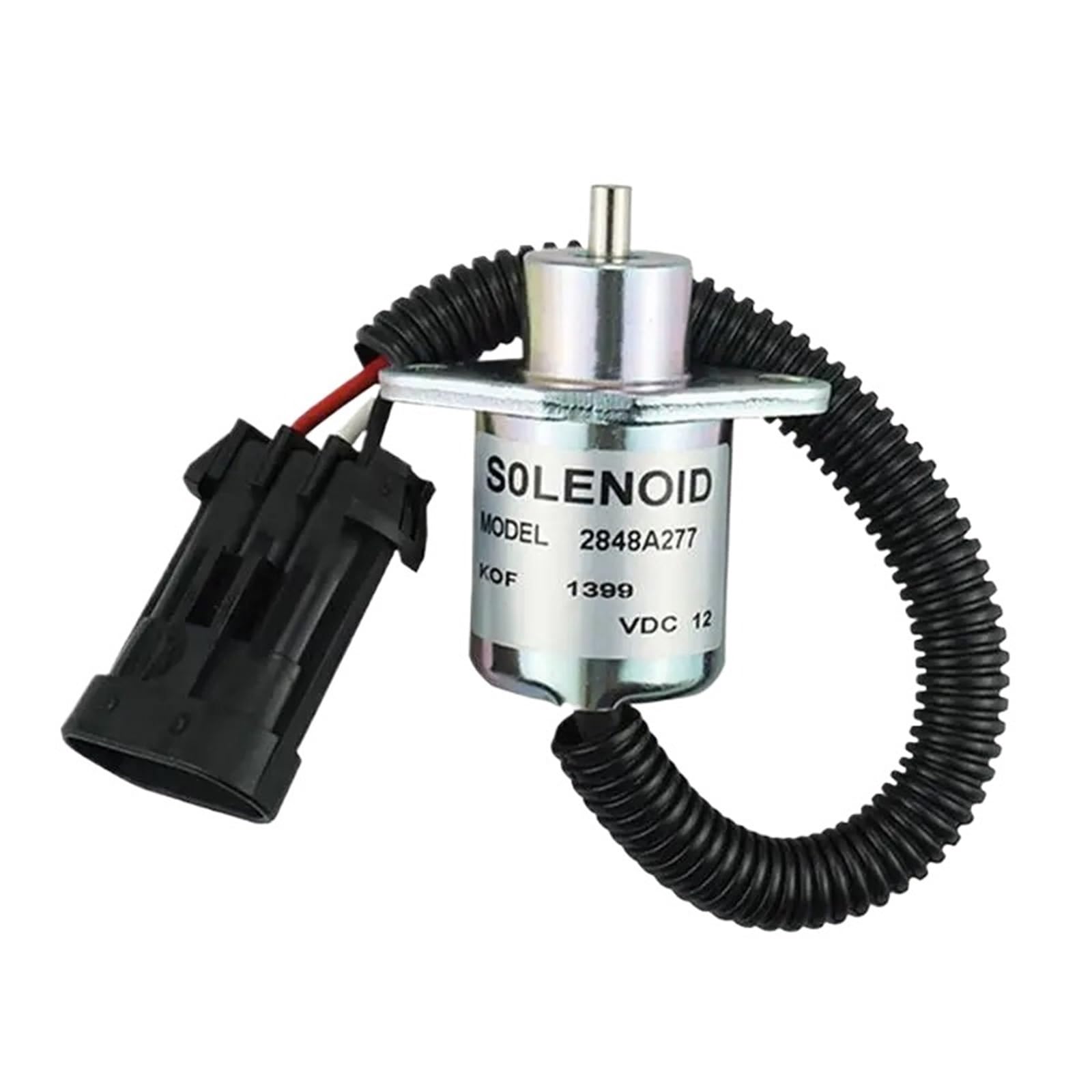 Válvula solenoide de cierre de combustible 2848A278 de 12 V para Caterpillar 246, 216 y 226, compatible con motores Perkins UB704. Solenoide de corte de combustible