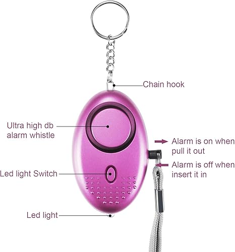 Miniatura 2 de Safesound - Llavero de alarma personal, TOODOO 8 piezas de 130 dB, alarma de emergencia de seguridad con LED y alarma de emergencia SOS que