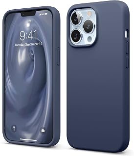 elago Compatible with iPhone 13 Pro Case, Liquid Silicone Case, Full Body Screen Camera Protective Cover, Shockproof, Slim Phone Case, Anti-Scratch Soft Microfiber Lining, 6.1 inch (Jean Indigo)