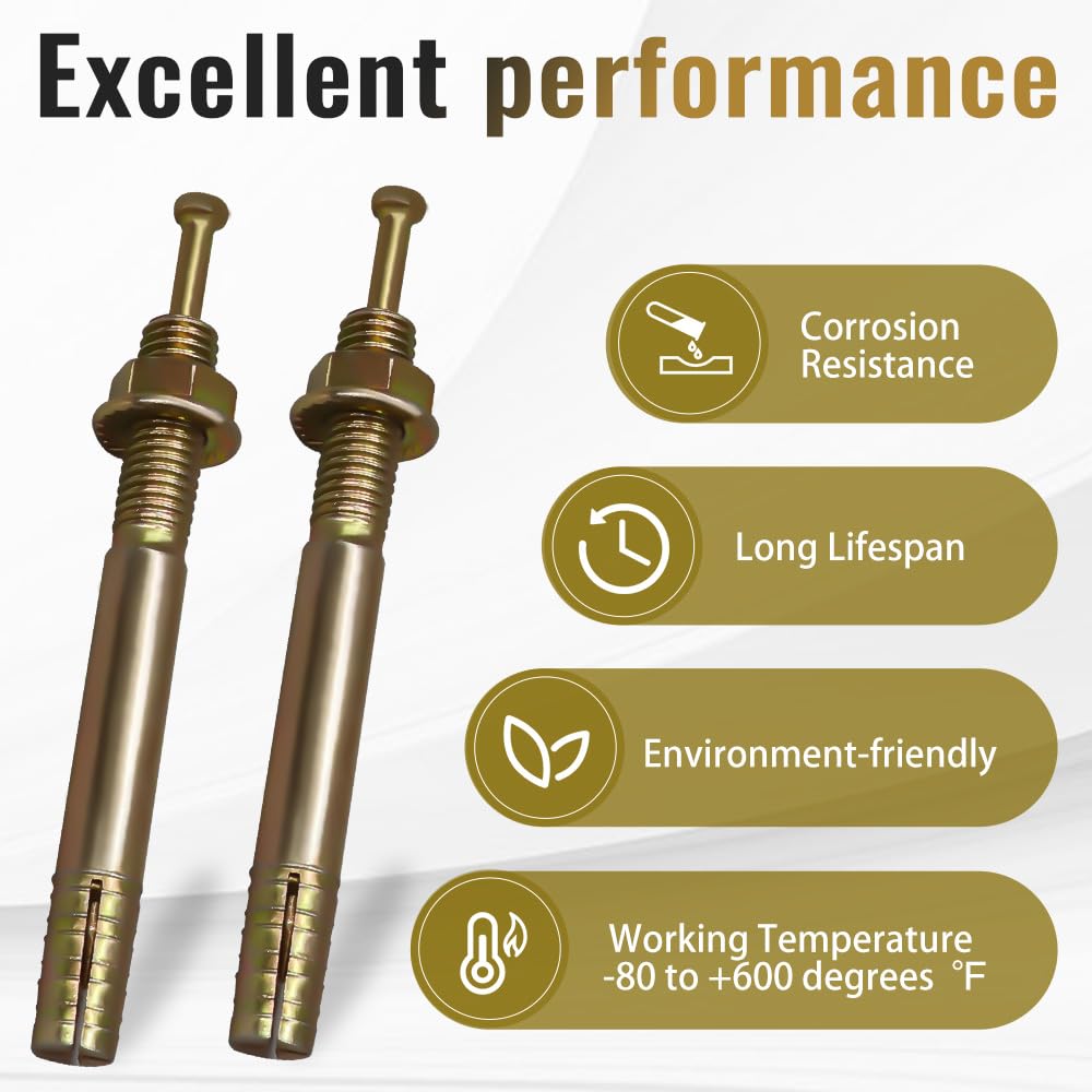 3/8 Concrete Anchors - 20 Pack Hammer Drive -4