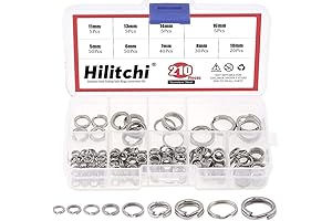 Hilitchi 210Pcs Stainless Steel Split Rings: Durable & Secure Fishing Tools