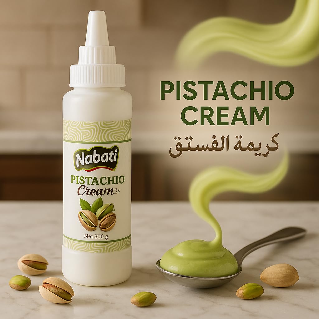 Nabati Pistachio Cream, 300g, Premium Nut Spread, 30% Pistachio Cream, Set of 2