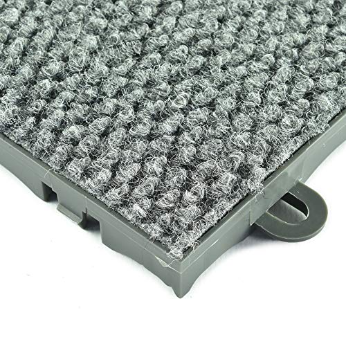 Greatmats Interlocking Carpet Tile, Modular, 1X1 Ft X .5 Inch Tiles, 20 Pack (Gray) #TOP1